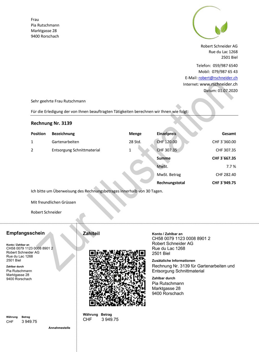 Beispiel Qr Rechnung C Six Projekt7